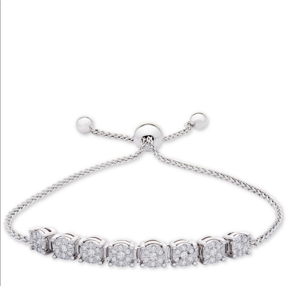 Diamond Cluster Bolo Bracelet (1/5 ct. t.w.)